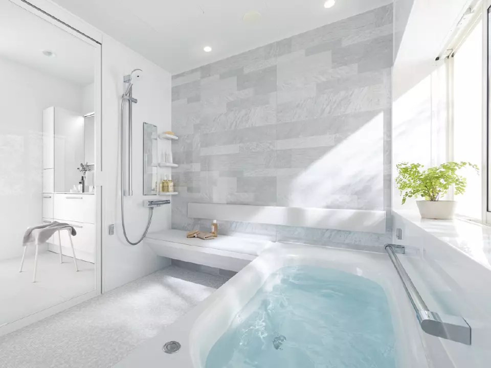 A0252 【超美品】 HITACHI ホームバス　お風呂　浴槽　　HFN-62 和風長方形　バスタブ　サイズ　約102×75×H65cm 1120形 WABURO｜デザイン浴槽のアステック