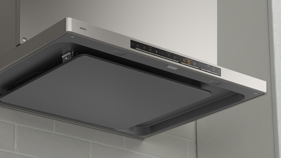 レンジフード　　操作部が大きくて見やすい
すっきりデザインの
スリムなレンジフード